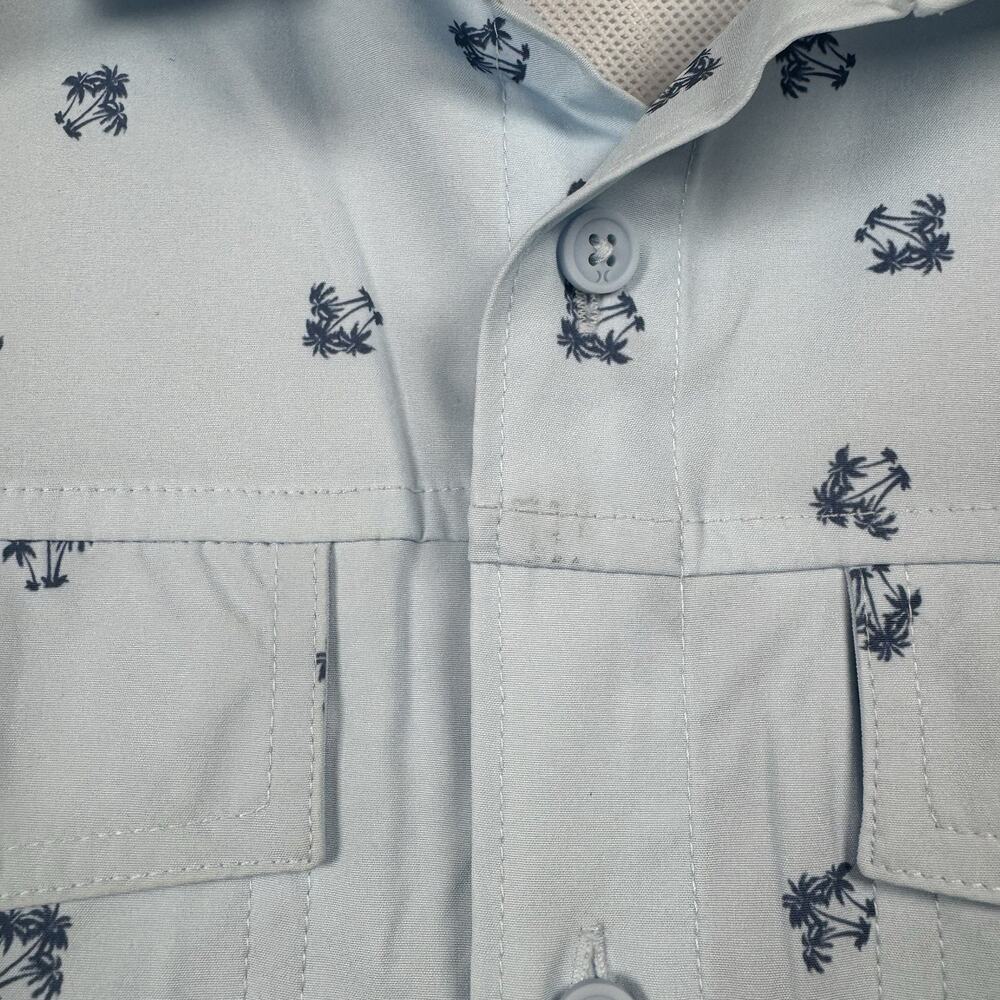 Hurley Shirt Mens Medium Blue Hawaiian Palm Tree Beach Casual Button Up Top - Picture 5 of 10